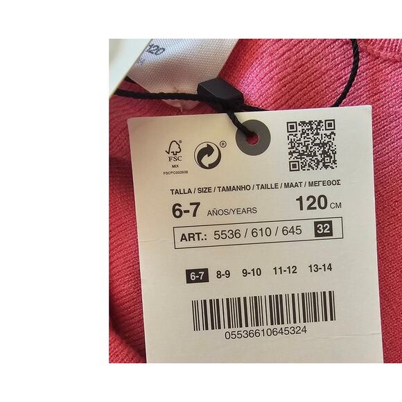 Zara Tank Top, NWT, Pink, Girls, Sz 6-7, 50% Join Life Viscose, New - Picture 7 of 7